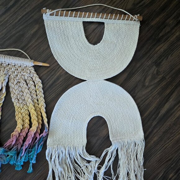 70's/Boho/Hippie Chic Set of Two Macrame Wall Hangings - Picture 4 of 5